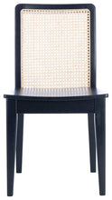 Load image into Gallery viewer, Rattan straight dining chair in black and natural, Set of 2