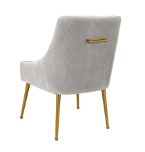 Load image into Gallery viewer, Gray chair with gold handle