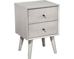 Mid-century modern washed gray nightstand