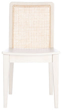 Load image into Gallery viewer, Rattan straight dining chair in white and natural, Set of 2