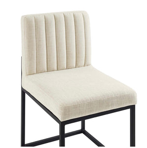 Vertical channel dining chair, beige