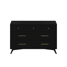 Load image into Gallery viewer, Mid-century modern black 7 drawer dresser