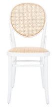 Load image into Gallery viewer, Cane woven round dining chair in white natural, Set of 2