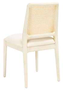 Cane weaving dining chair, white