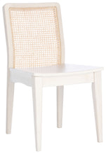 Load image into Gallery viewer, Rattan straight dining chair in white and natural, Set of 2