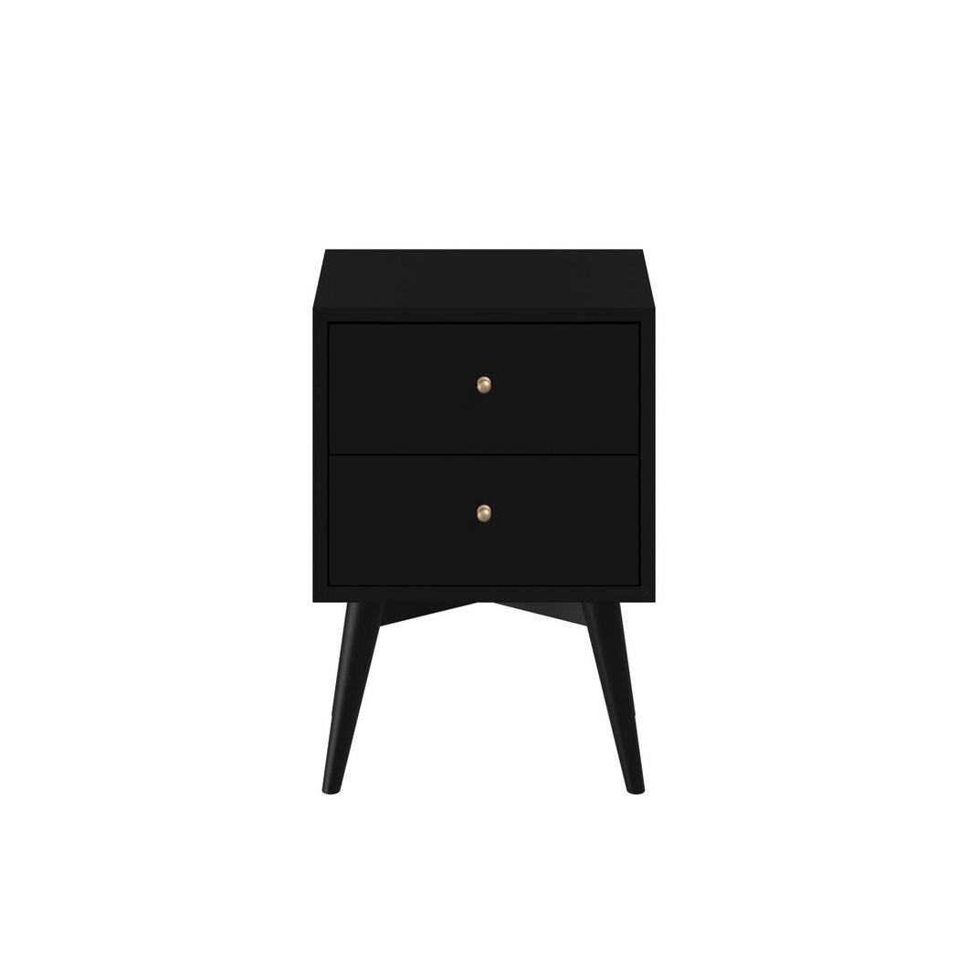 Mid-century modern black nightstand