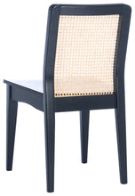 Load image into Gallery viewer, Rattan straight dining chair in black and natural, Set of 2