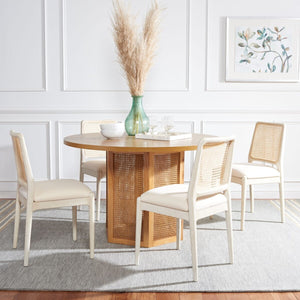 Cane weaving dining chair, white