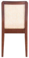 Load image into Gallery viewer, Rattan straight dining chair in walnut and natural, Set of 2