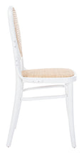 Load image into Gallery viewer, Cane woven round dining chair in white natural, Set of 2