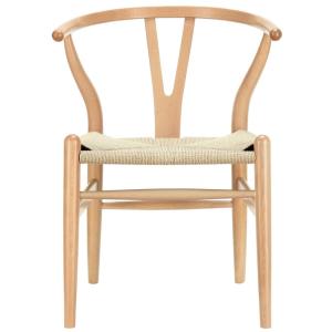 Mid-century Modern Wishbone Natural dining chair