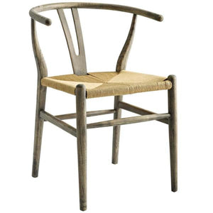 Mid-century Modern Wishbone Gray dining chair