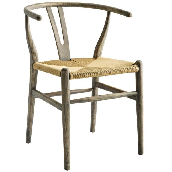 Mid-century Modern Wishbone Gray dining chair